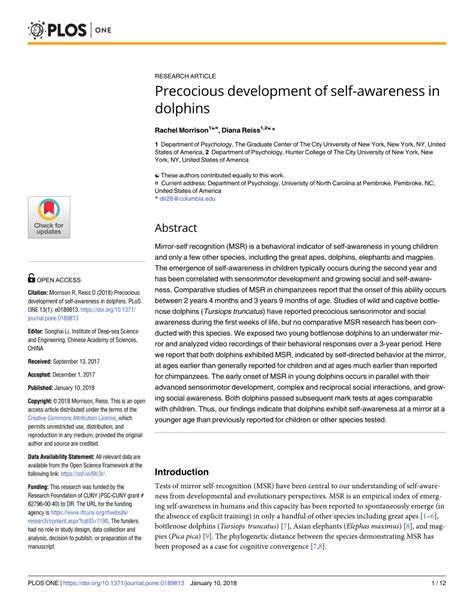 bottlenose test|Precocious development of self.